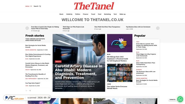 Captura de thetanel.co.uk