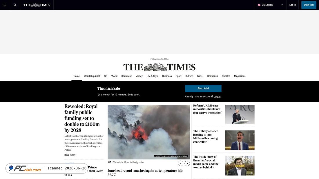 Captura de pantalla de thetimes.com