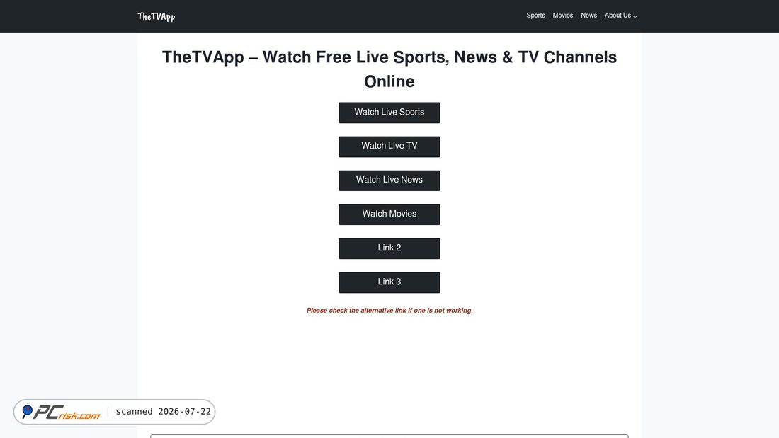 Screenshot of thetvapp-tv.com