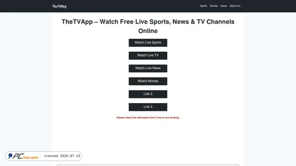 thetvapp-tv.com screenshot