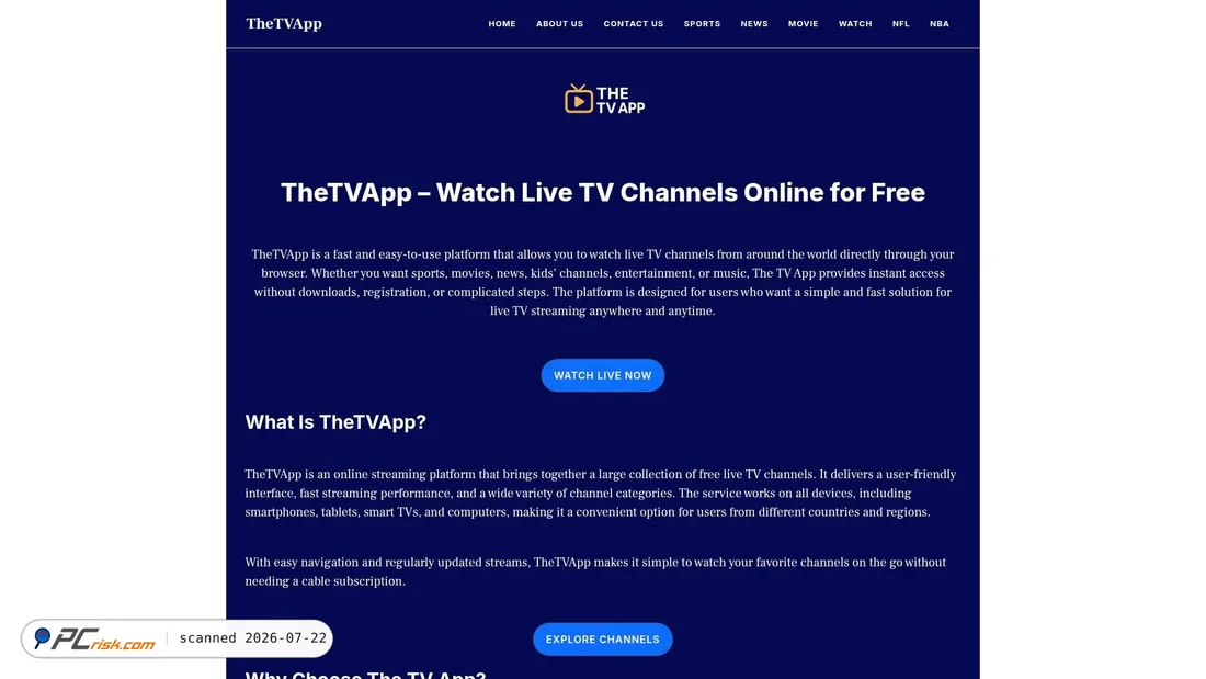Screenshot of thetvapp.site