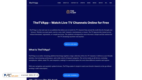 thetvapp.site screenshot