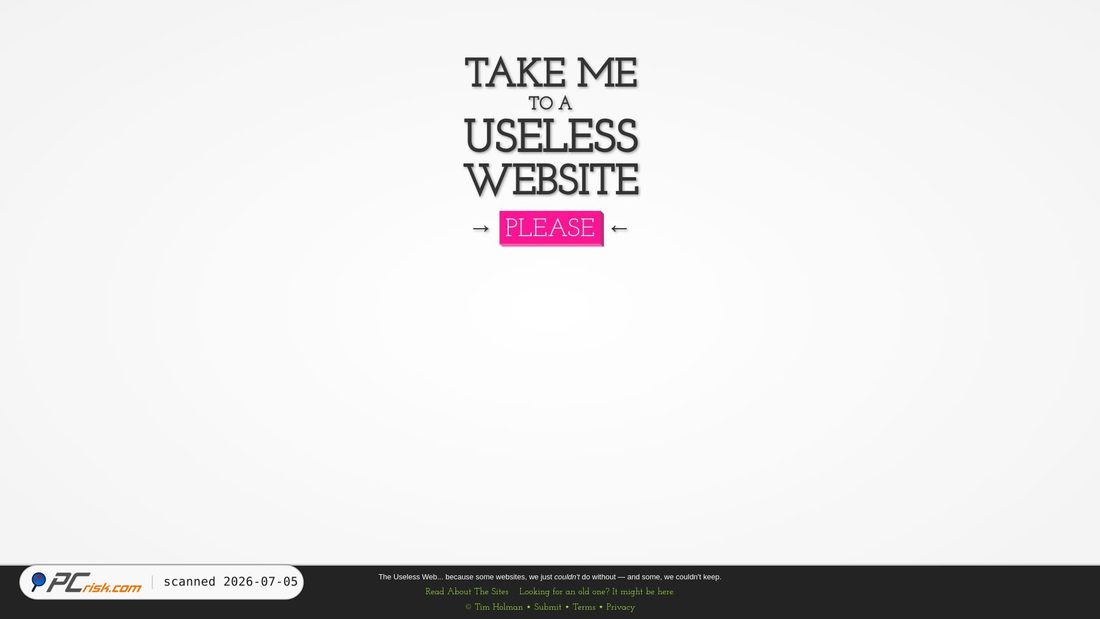 Captura de pantalla de theuselessweb.com