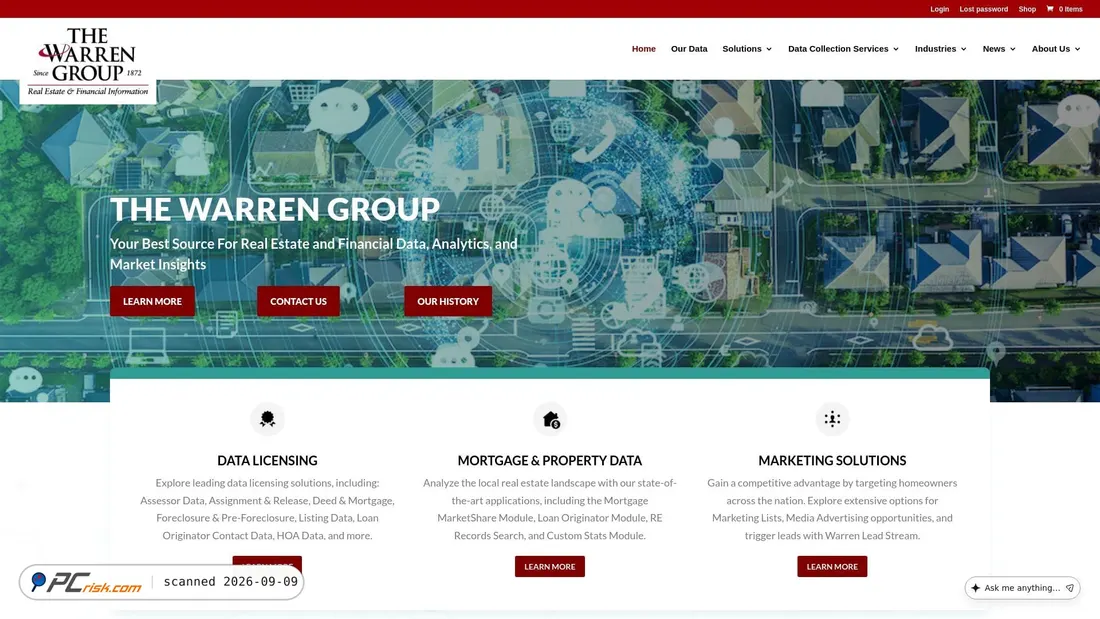 Captura de pantalla de thewarrengroup.com