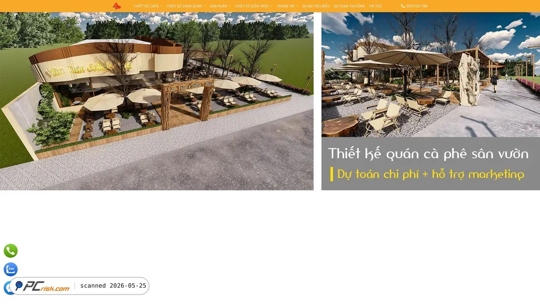 Screenshot of thietkequancafe.com.vn
