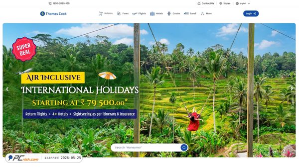 thomascook.in screenshot
