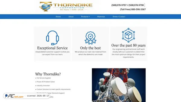 Captura de thorndikecorp.com