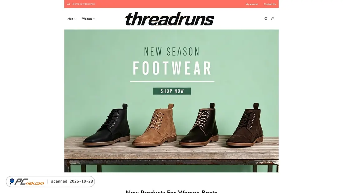 Captura de pantalla de threadruns.com