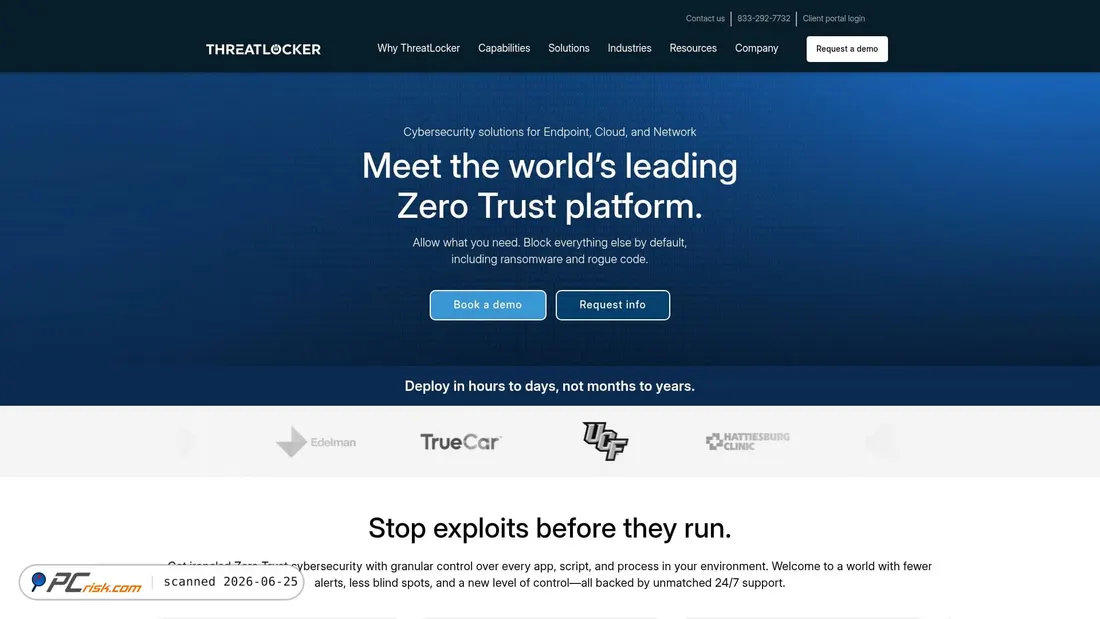 Screenshot of threatlocker.com