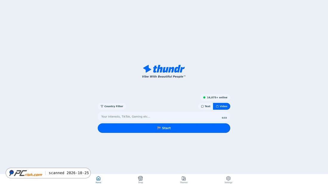 Screenshot of thundr.tv