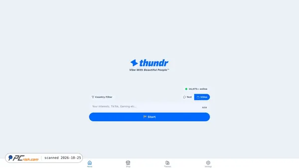 Captura de thundr.tv