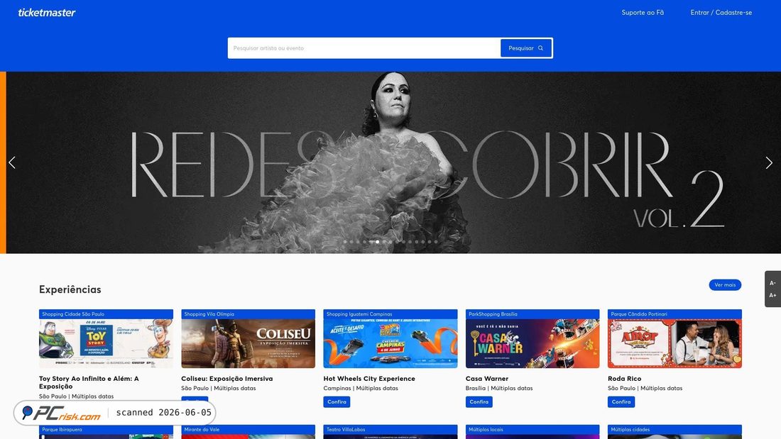 Screenshot of ticketmaster.com.br