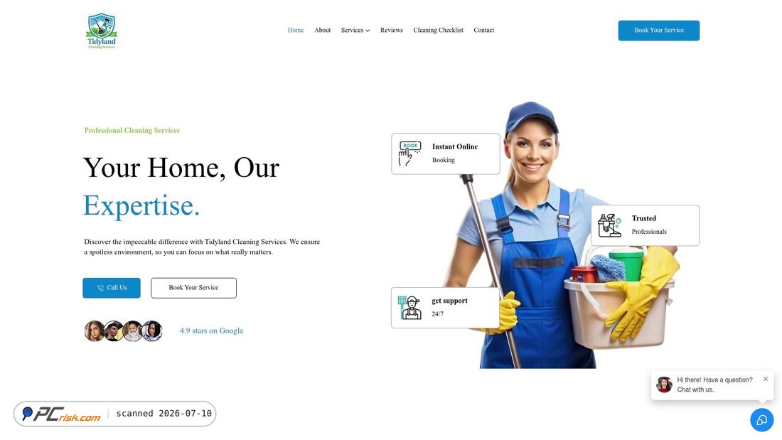 Screenshot of tidylandcleaningservices.com