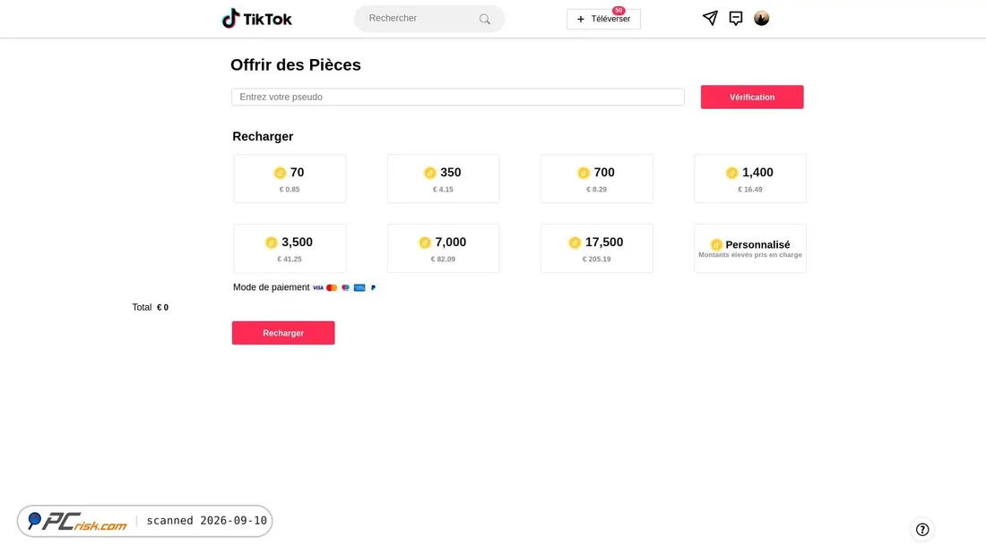 Screenshot von tiktok-coin-page.vercel.app