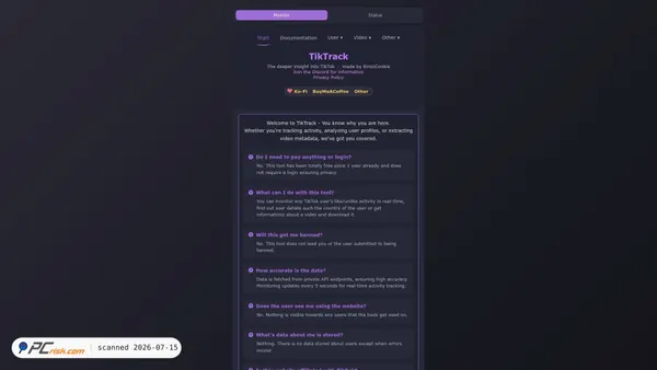 tiktok.einzzcookie.org screenshot