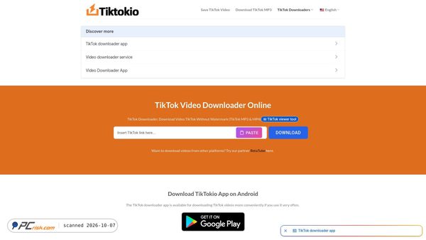 Screenshot di tiktokio.com