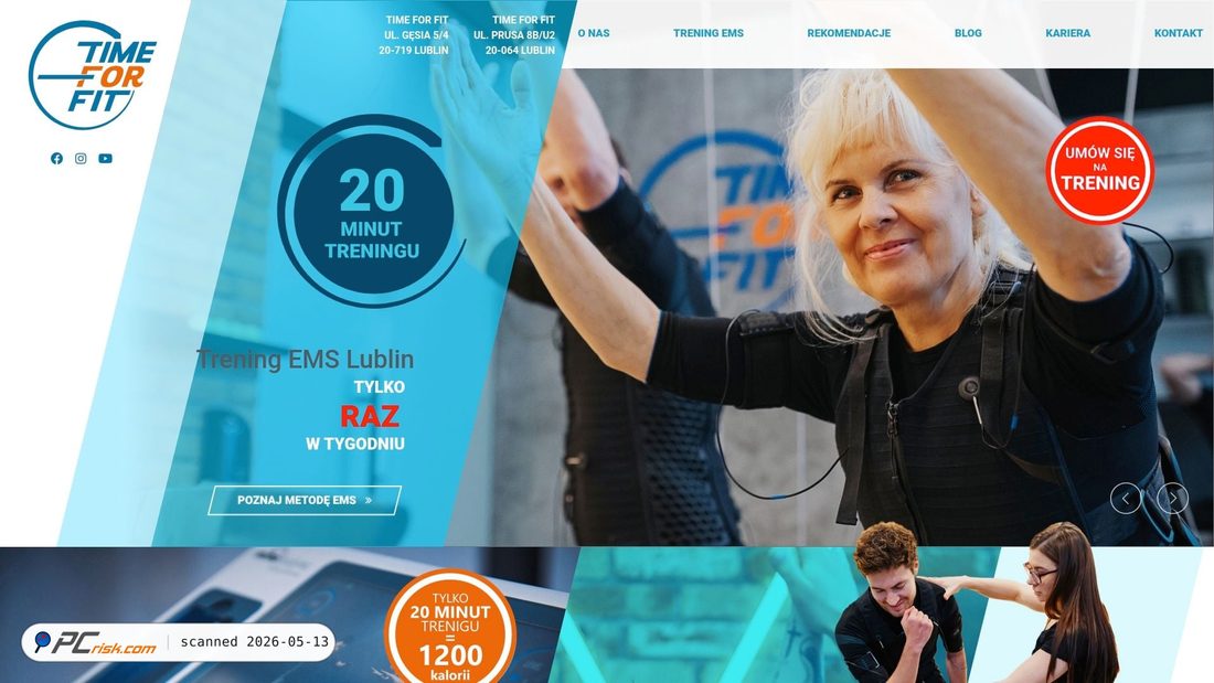 Screenshot von timeforfit.pl