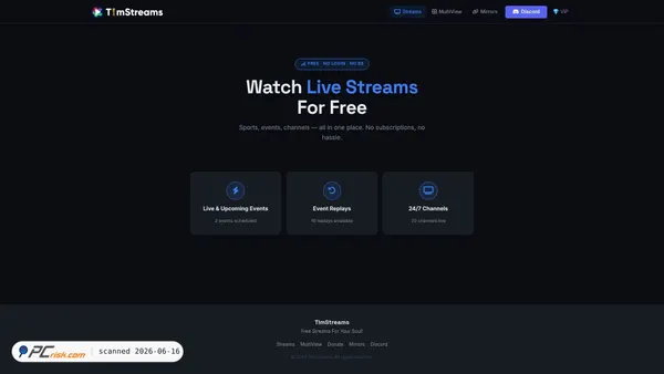 timstreams.net screenshot