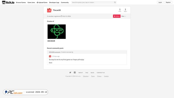 Captura de tincan50.itch.io