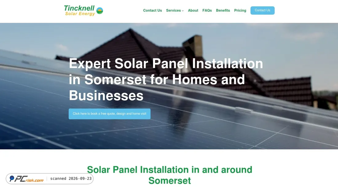 Captura de ecrã de tincknellsolar.co.uk