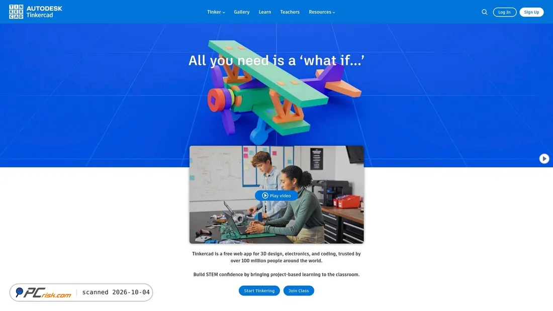 Captura de ecrã de tinkercad.com