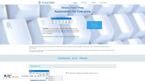 Captura de ecrã de tinytask.net