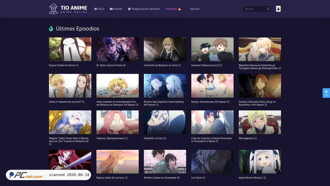 Screenshot di tioanime.com