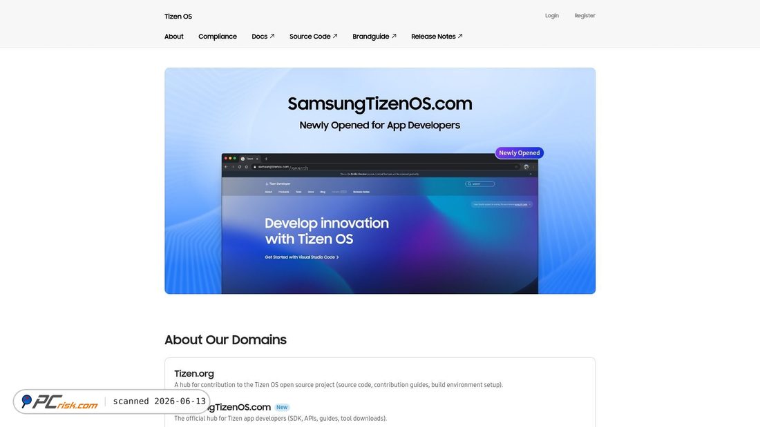 Screenshot of tizen.org