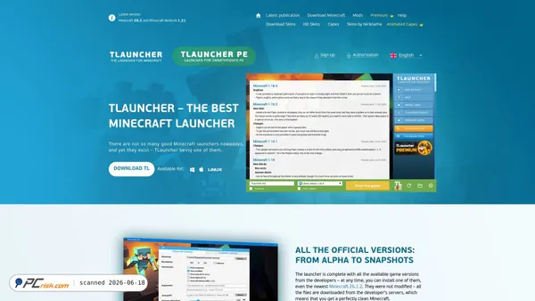 tlauncher.org screenshot