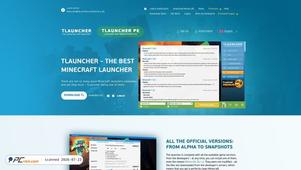 tlauncher.org screenshot