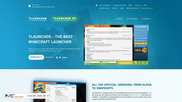 tlauncher.org screenshot