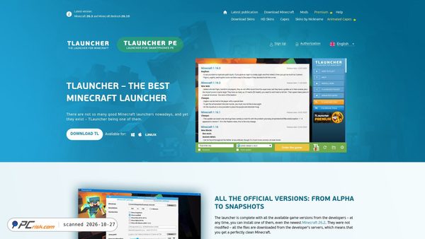 tlauncher.org Screenshot