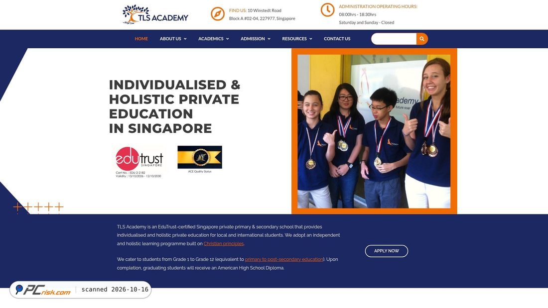 Captura de ecrã de tlsacademy.org