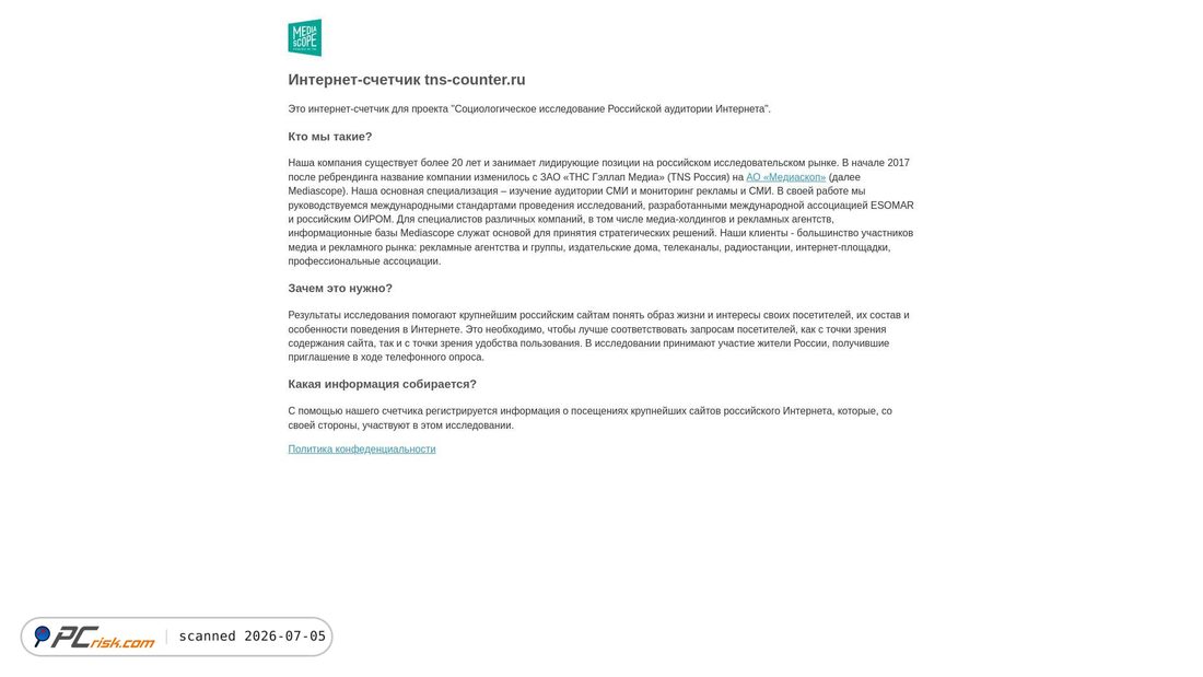 Screenshot of tns-counter.ru