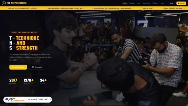 tnsarmwrestling.com screenshot