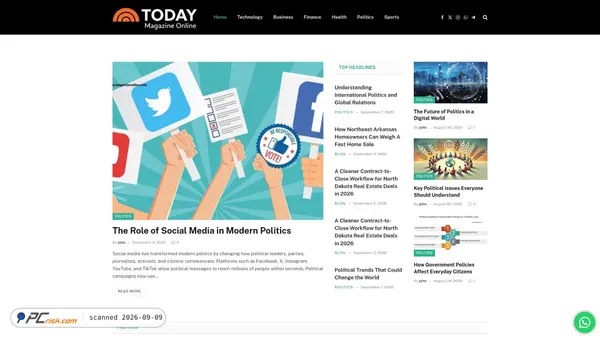 Captura de ecrã de todaymagazineonline.com