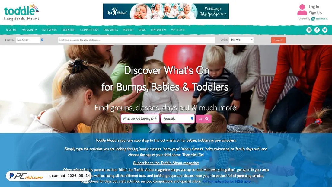 Screenshot of toddleabout.co.uk