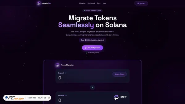 tokenmigrate.org screenshot