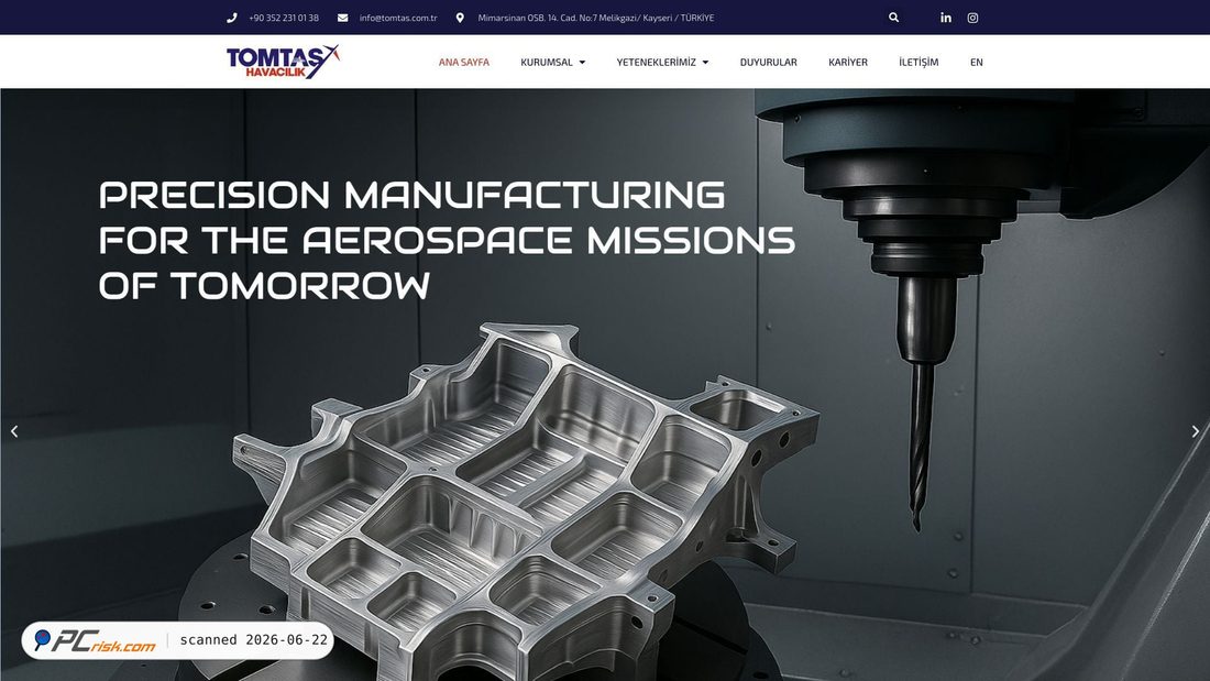 Screenshot of tomtas.com.tr