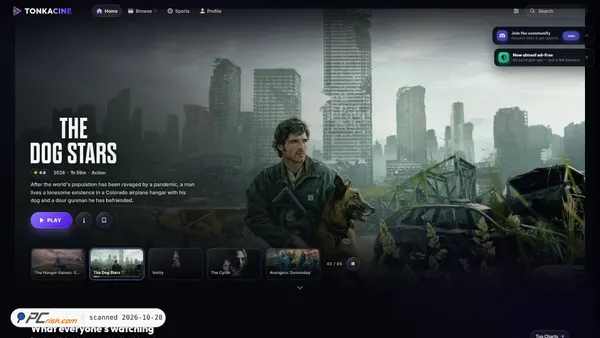 Screenshot di tonkacine.watch