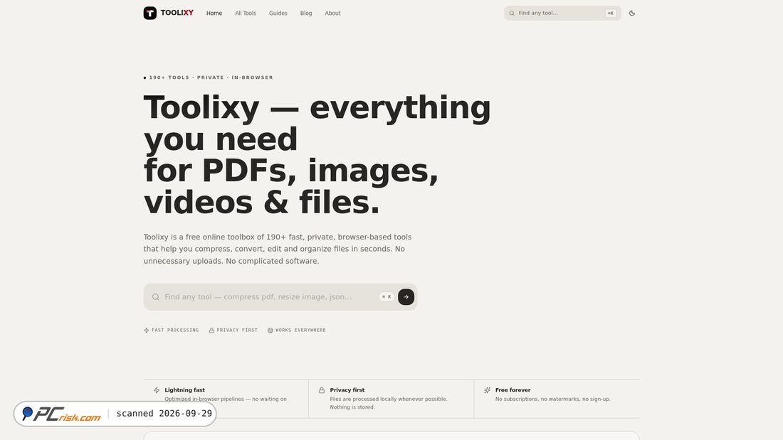 Captura de ecrã de toolixy.online