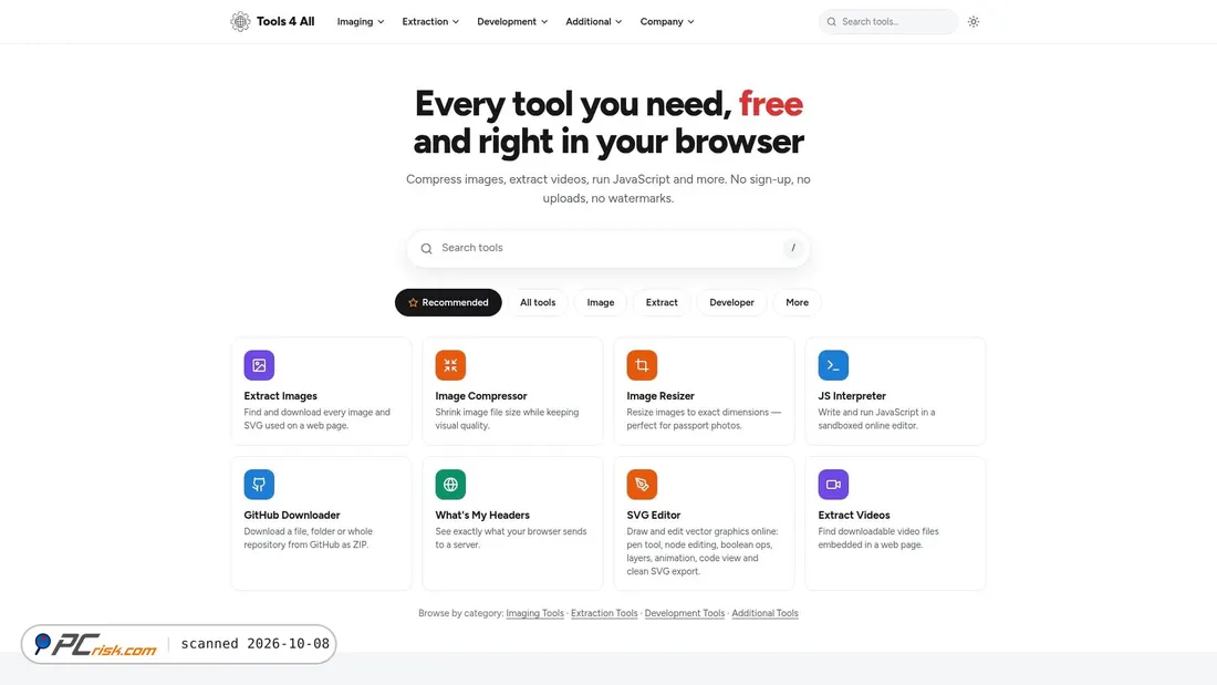 Screenshot of tools-4all.com