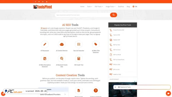 toolspivot.com screenshot