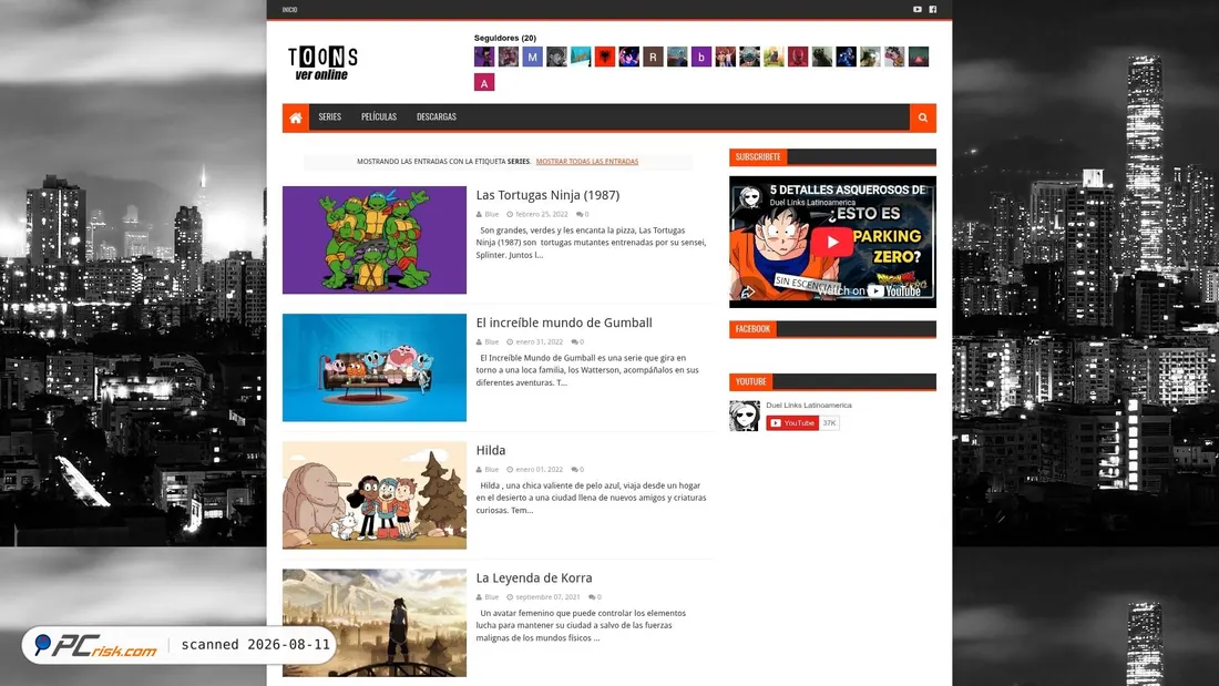 Screenshot of toonsveronline.blogspot.com