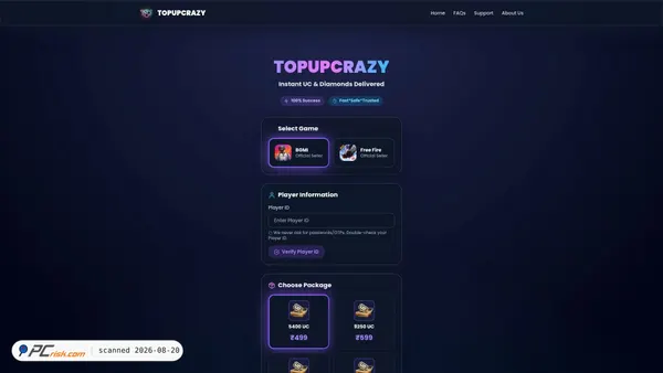 topupcrazy.com screenshot