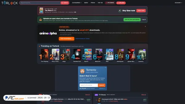 Captura de ecrã de torlock.com