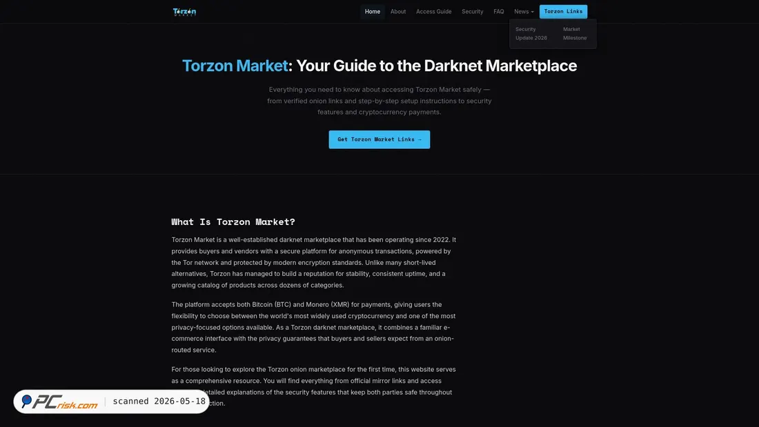 Screenshot of torzon.finance