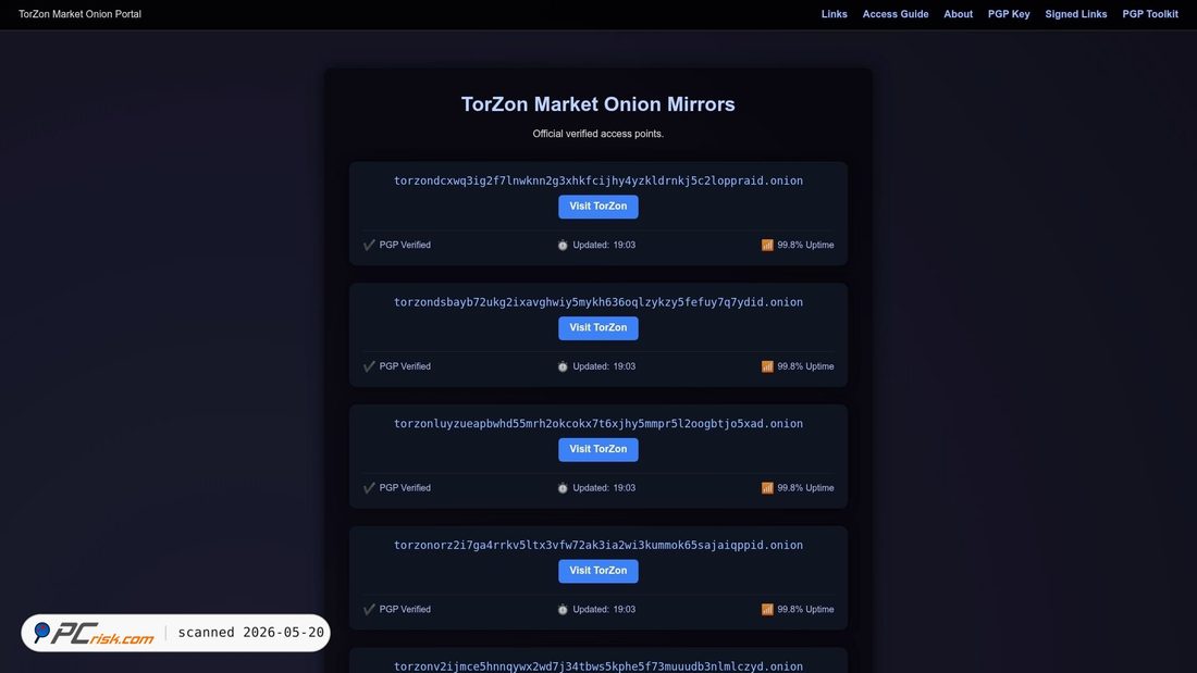 Screenshot of torzonmarket.co