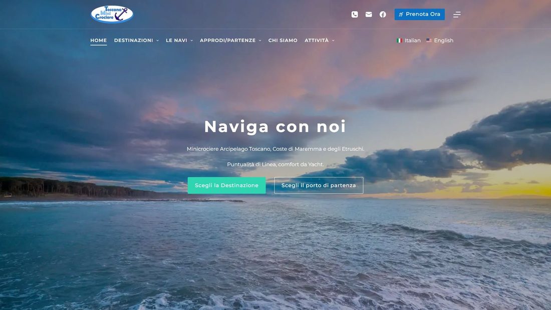 Screenshot di toscanaminicrociere.it