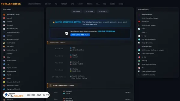 Captura de ecrã de totalsportek24.is